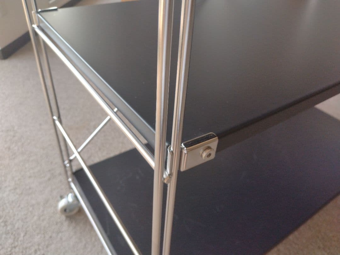 【訳あり】MUJI/無印良品 ステンレスユニットシェルフ小ワイド黒/ダークグレー