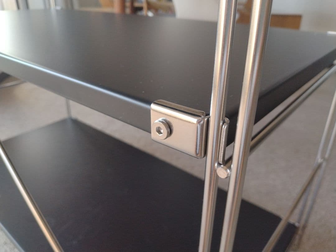 【訳あり】MUJI/無印良品 ステンレスユニットシェルフ小ワイド黒/ダークグレー