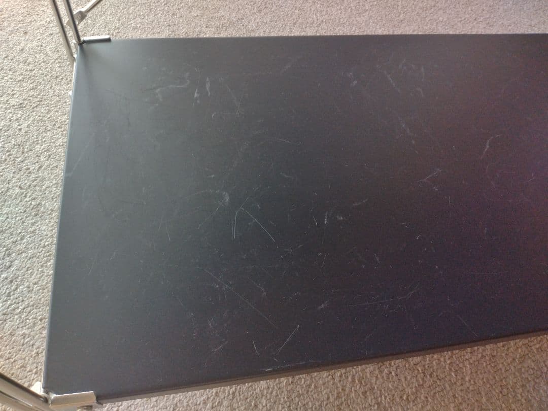 【訳あり】MUJI/無印良品 ステンレスユニットシェルフ小ワイド黒/ダークグレー