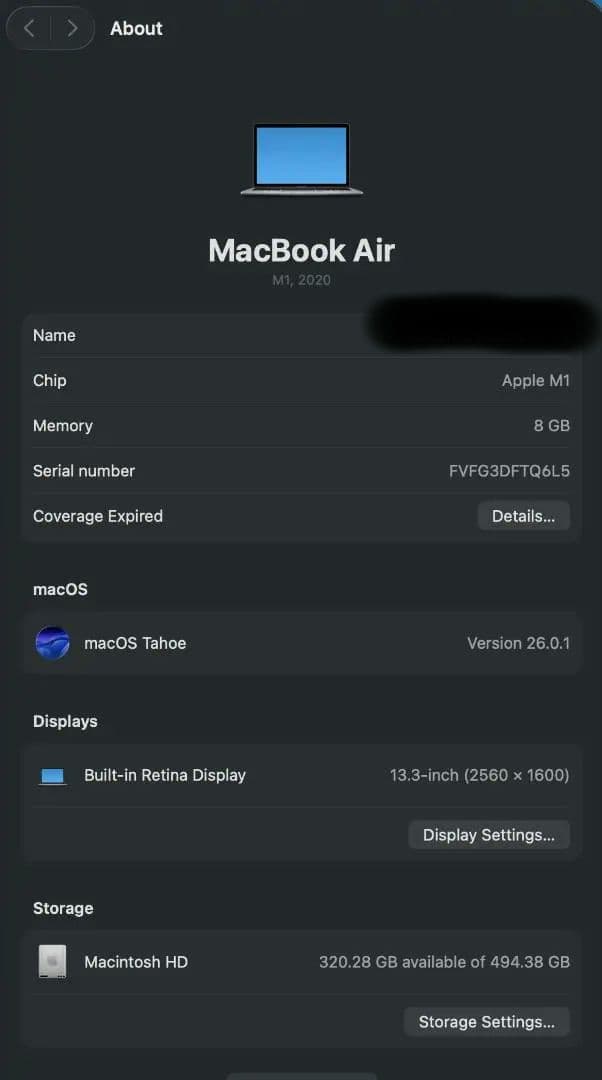 (美品)Apple MacBook Air 13インチ M1 512GB SSD