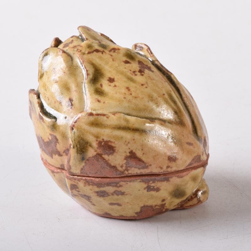 茶道具　松古窯　佐久間芳山作　蕾香合　共布共箱　7684