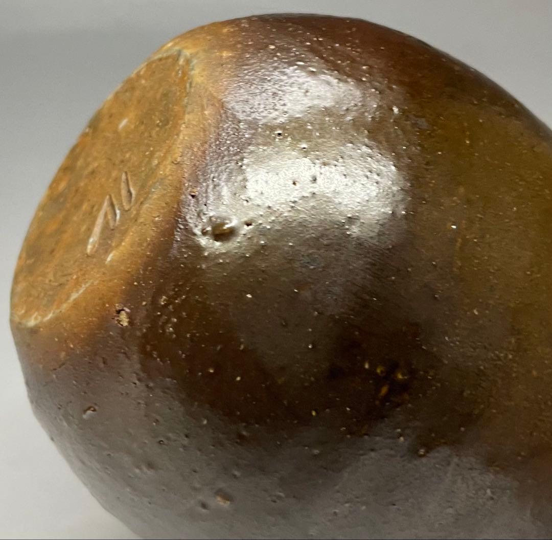 人間国宝　伊勢崎淳　備前徳利　備前焼　四方桟共箱　栞　m5719