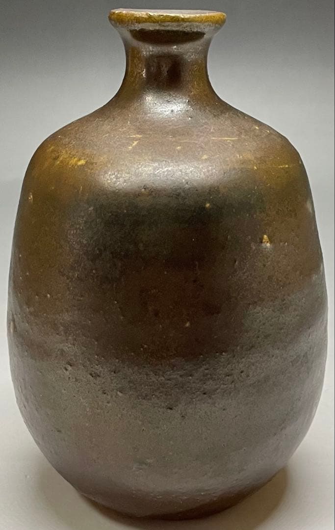 人間国宝　伊勢崎淳　備前徳利　備前焼　四方桟共箱　栞　m5719