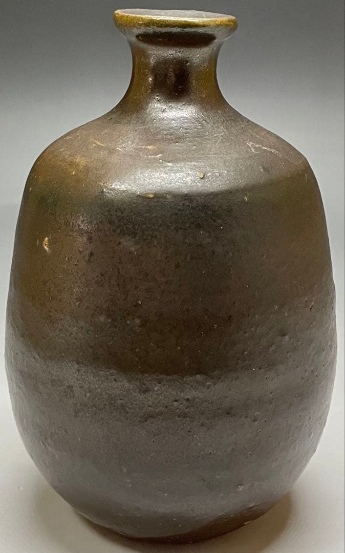 人間国宝　伊勢崎淳　備前徳利　備前焼　四方桟共箱　栞　m5719