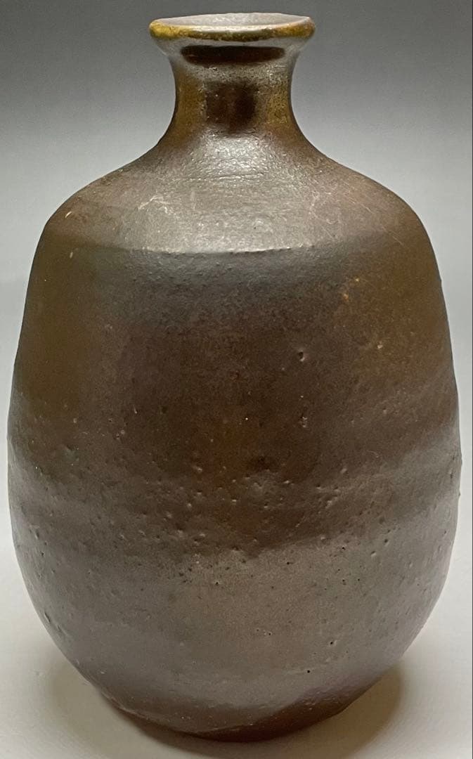 人間国宝　伊勢崎淳　備前徳利　備前焼　四方桟共箱　栞　m5719