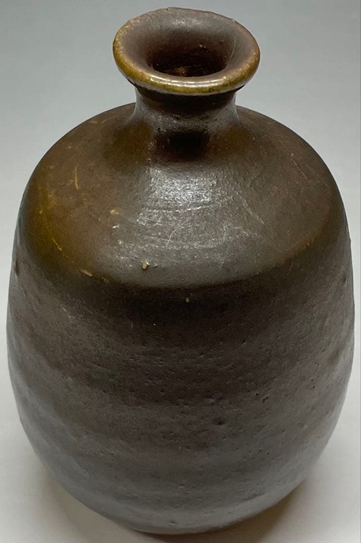 人間国宝　伊勢崎淳　備前徳利　備前焼　四方桟共箱　栞　m5719