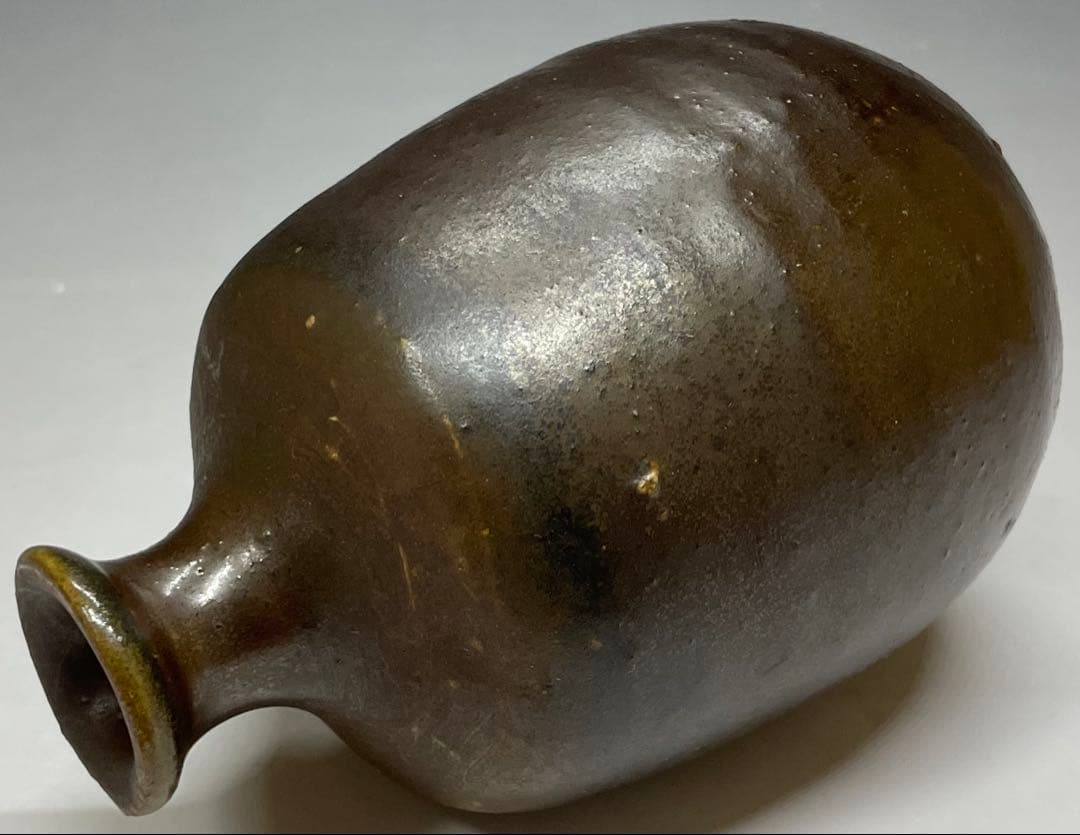 人間国宝　伊勢崎淳　備前徳利　備前焼　四方桟共箱　栞　m5719