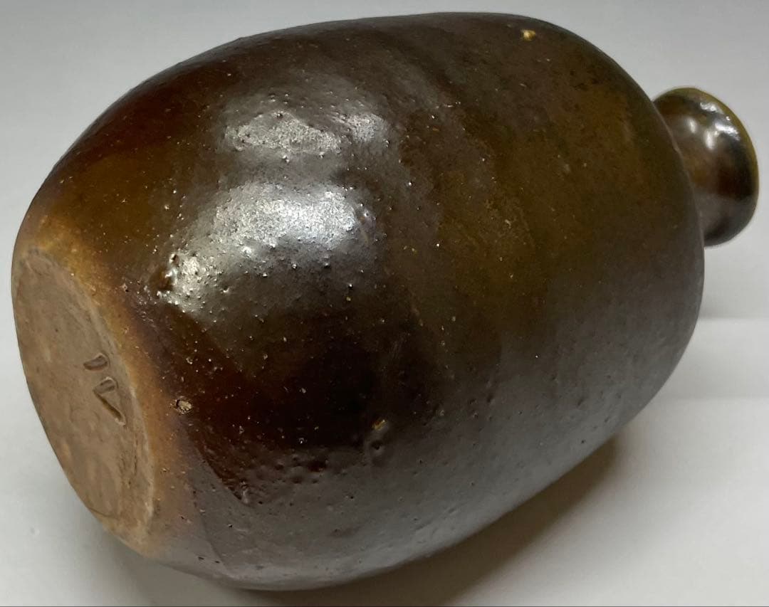 人間国宝　伊勢崎淳　備前徳利　備前焼　四方桟共箱　栞　m5719