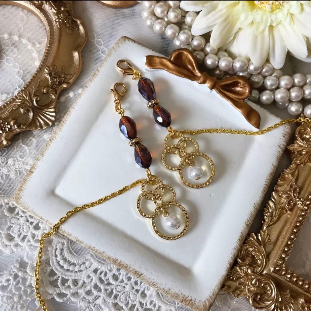 ♪❤️ パール　サークル　雫　マスクチェーン　メガネチェーン　ハンドメイド