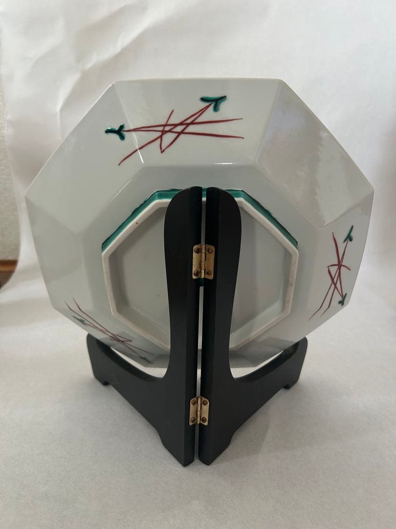 九谷焼 手描き 八角皿 2枚セット 飾り皿 和食器 アンティーク