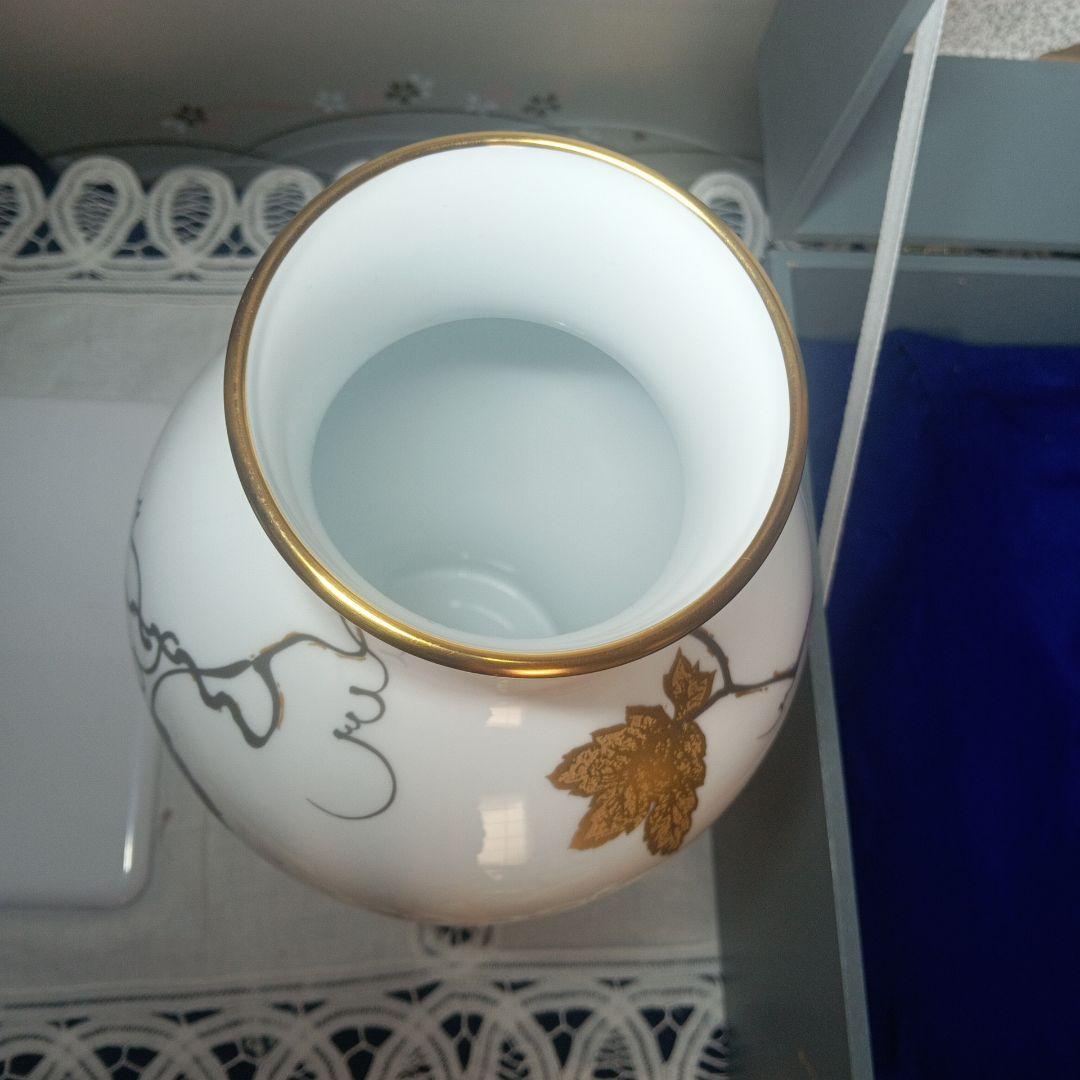 大倉陶園 金彩葡萄花器 箱付