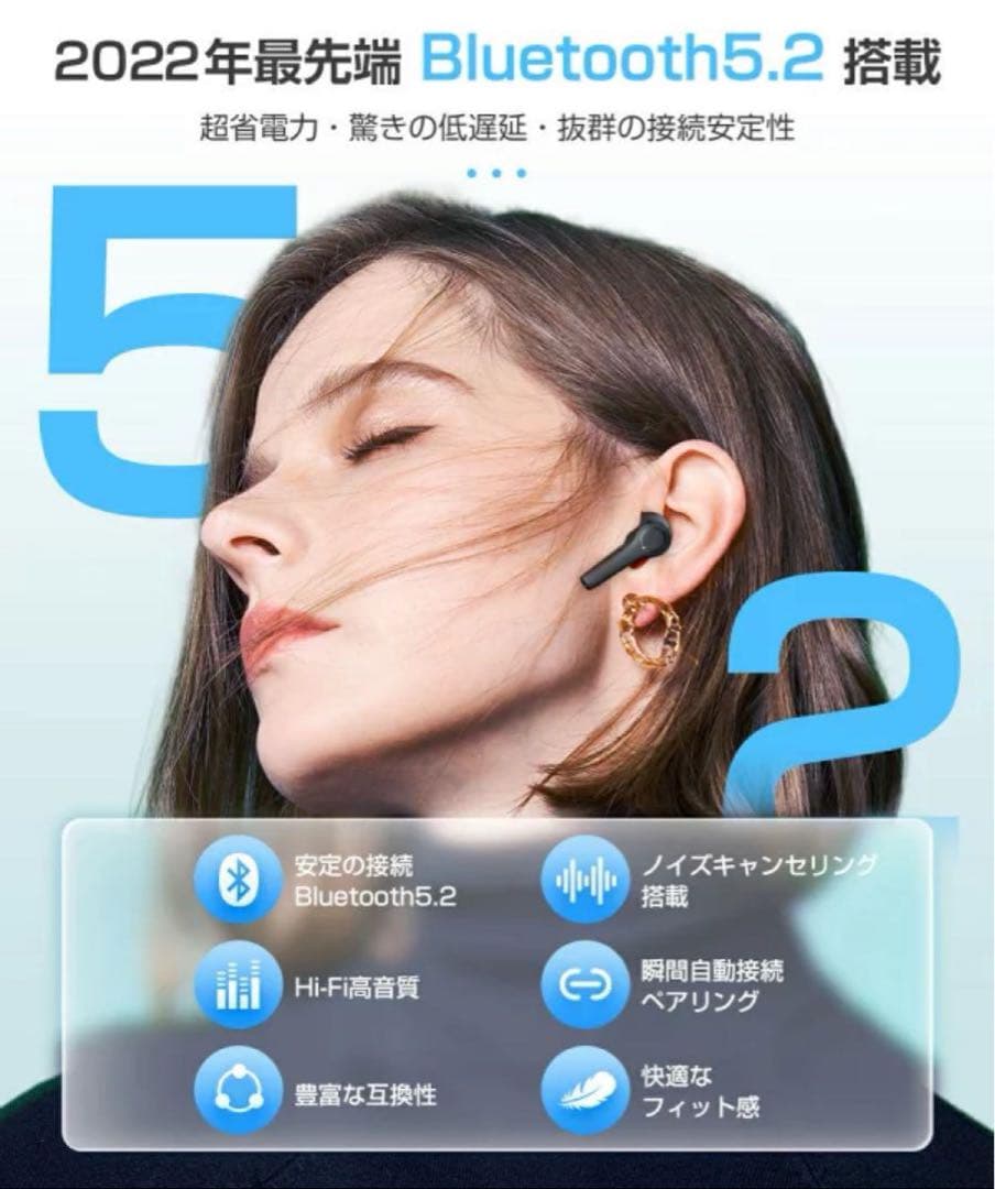 期間限定20%オフ⚡️Soumis ワイヤレスイヤホン Bluetooth 5.2