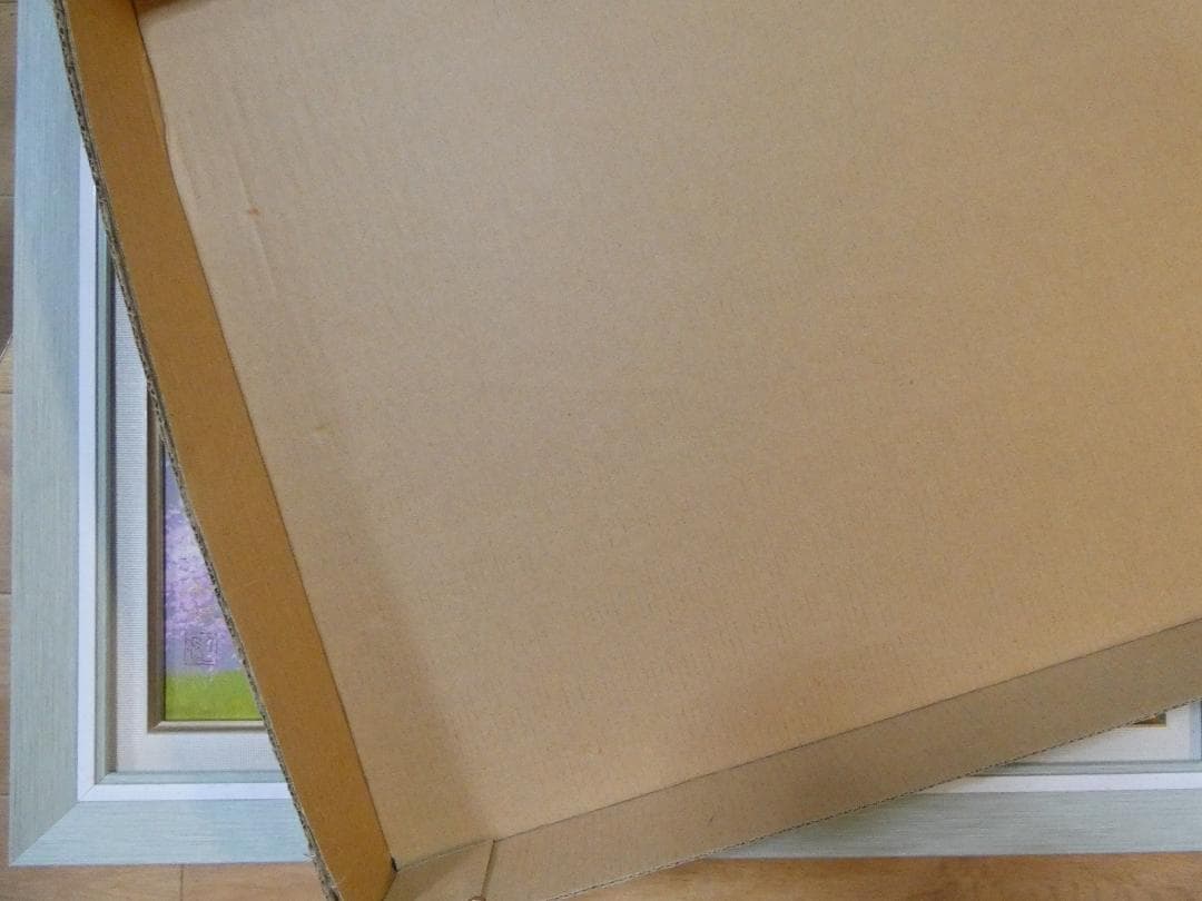 油彩画 風景 中島千波 「桜花」サイン M10 額装済み 肉筆手描き