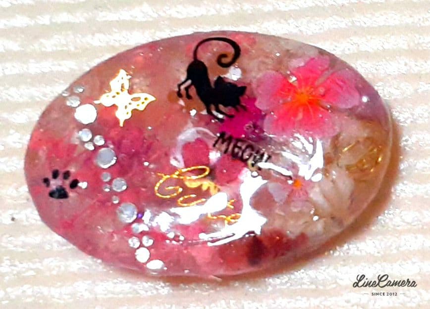 ＊379限定♥️オルゴナイト天然石　ドライフラワーにゃんこヘアゴム