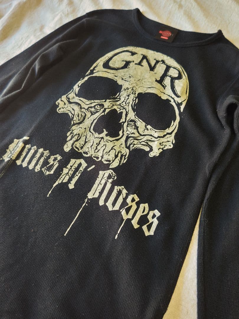 Guns N' Roses ガンズ スカルプリント ロック長袖Tシャツ ロンT