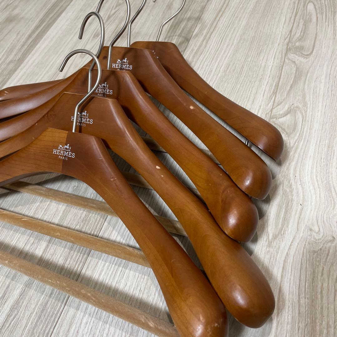 非売品　エルメスHERMES 木製スラックスハンガー5本セット