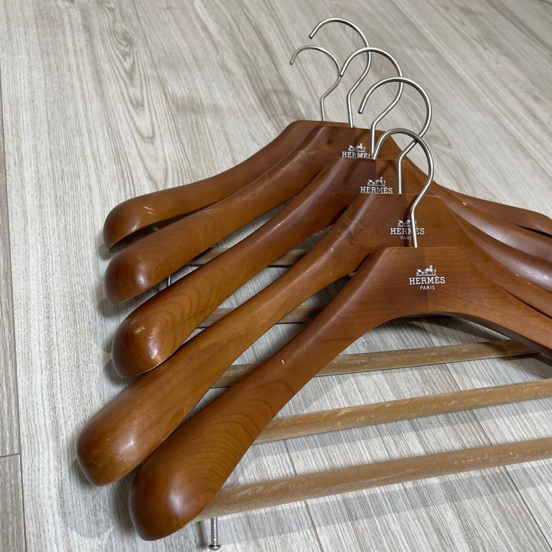 非売品　エルメスHERMES 木製スラックスハンガー5本セット