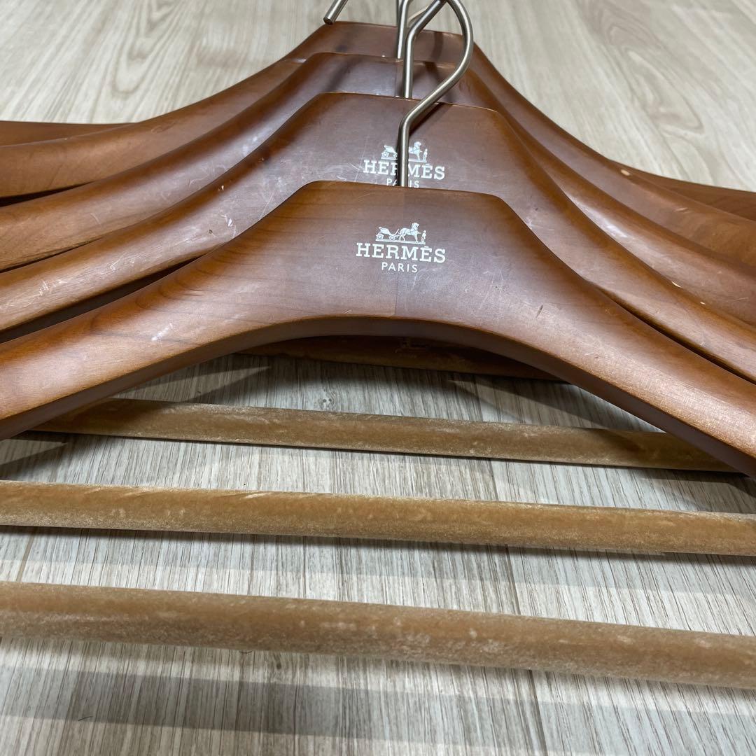 非売品　エルメスHERMES 木製スラックスハンガー5本セット