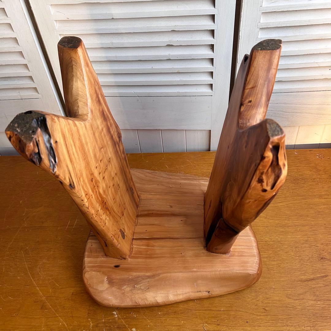 天然木　スツール　花台