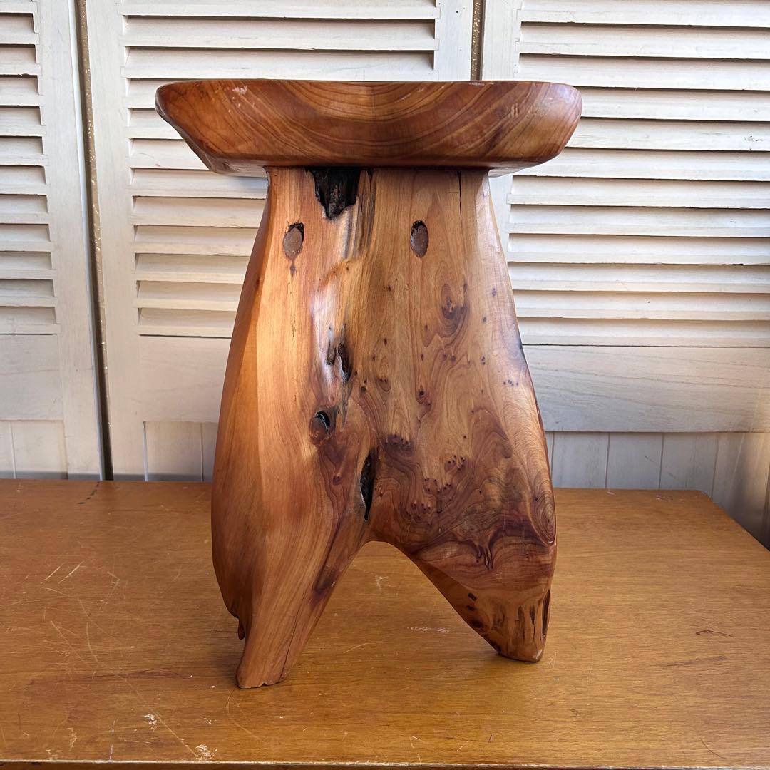 天然木　スツール　花台