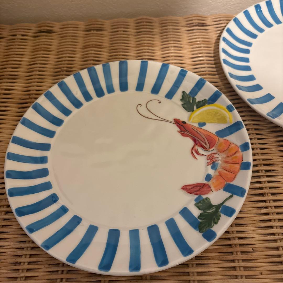 anthropologie エビ　プレート　shrimp 2枚セット