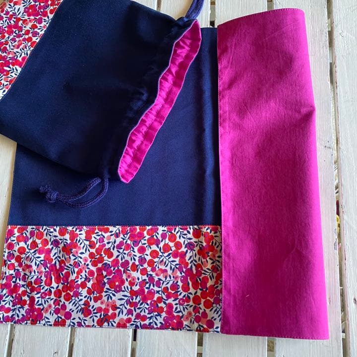 y♡様☆リバティプリント使用×さくらんぼワッペンレッスンバッグ他