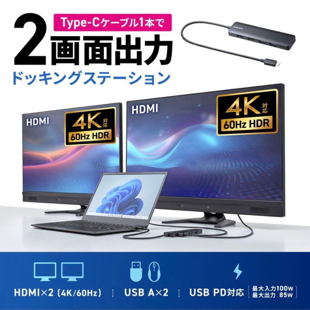 【新品】サンワサプライ ドッキングステーション USB-5TCHHPS22BK