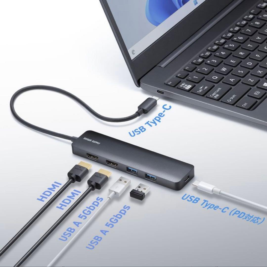 【新品】サンワサプライ ドッキングステーション USB-5TCHHPS22BK