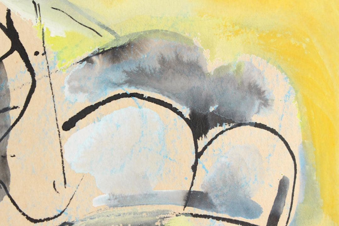 No4843額装　作者不詳　在銘　Y.Ishikawa ラクダと人物図　送料無料