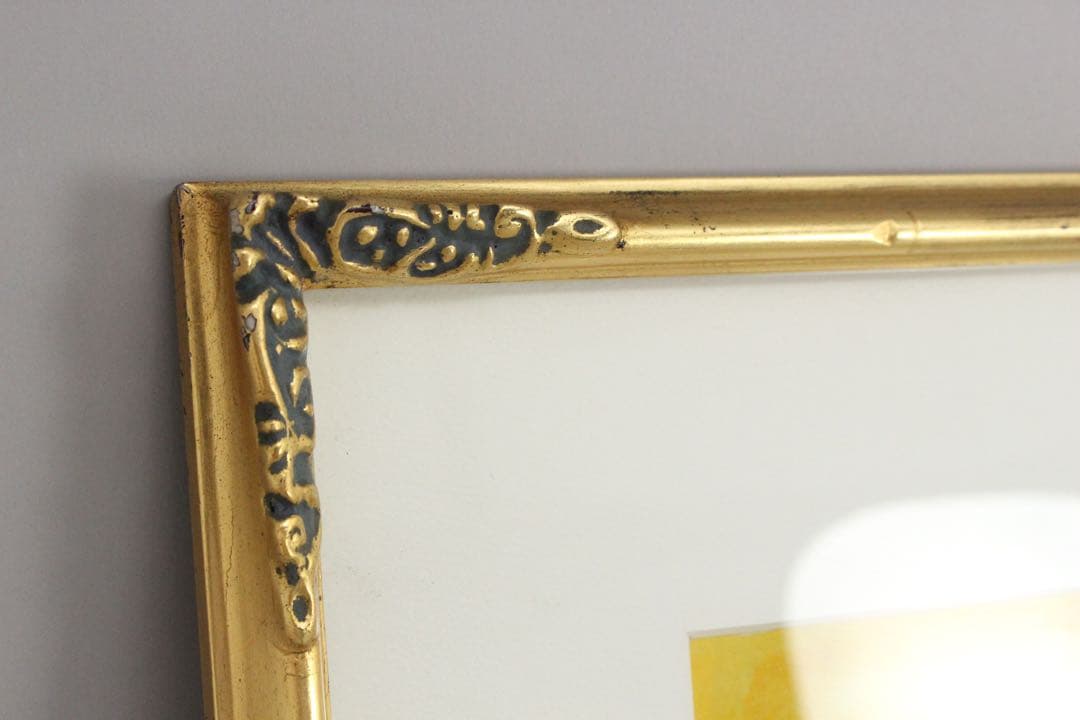 No4843額装　作者不詳　在銘　Y.Ishikawa ラクダと人物図　送料無料