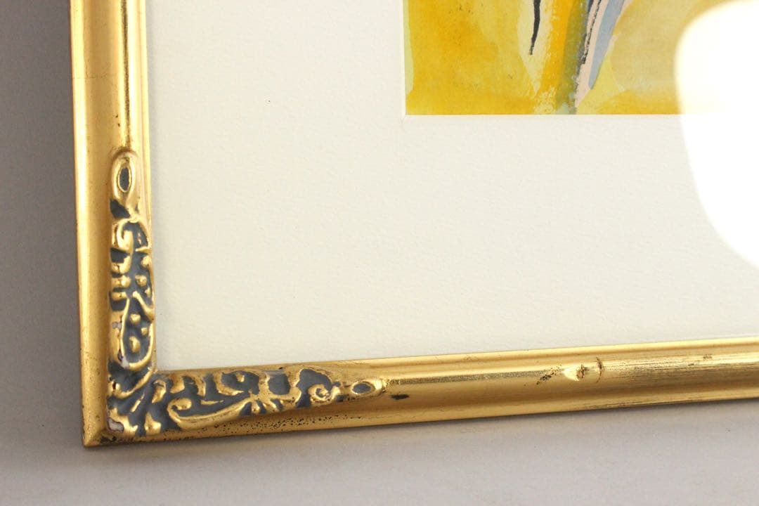 No4843額装　作者不詳　在銘　Y.Ishikawa ラクダと人物図　送料無料