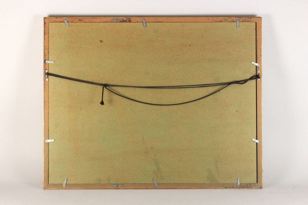 No4843額装　作者不詳　在銘　Y.Ishikawa ラクダと人物図　送料無料