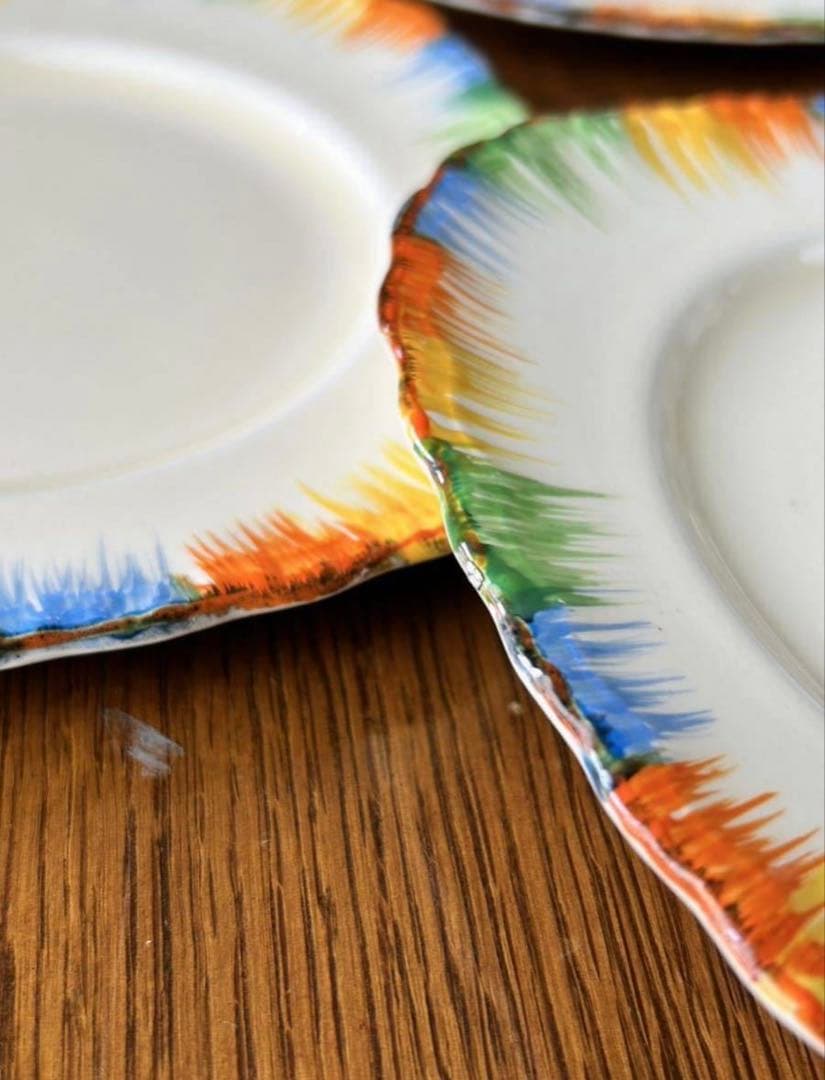 1930’s GRINDLEY 「カメレオン」ハンドペイント　ケーキプレート6枚