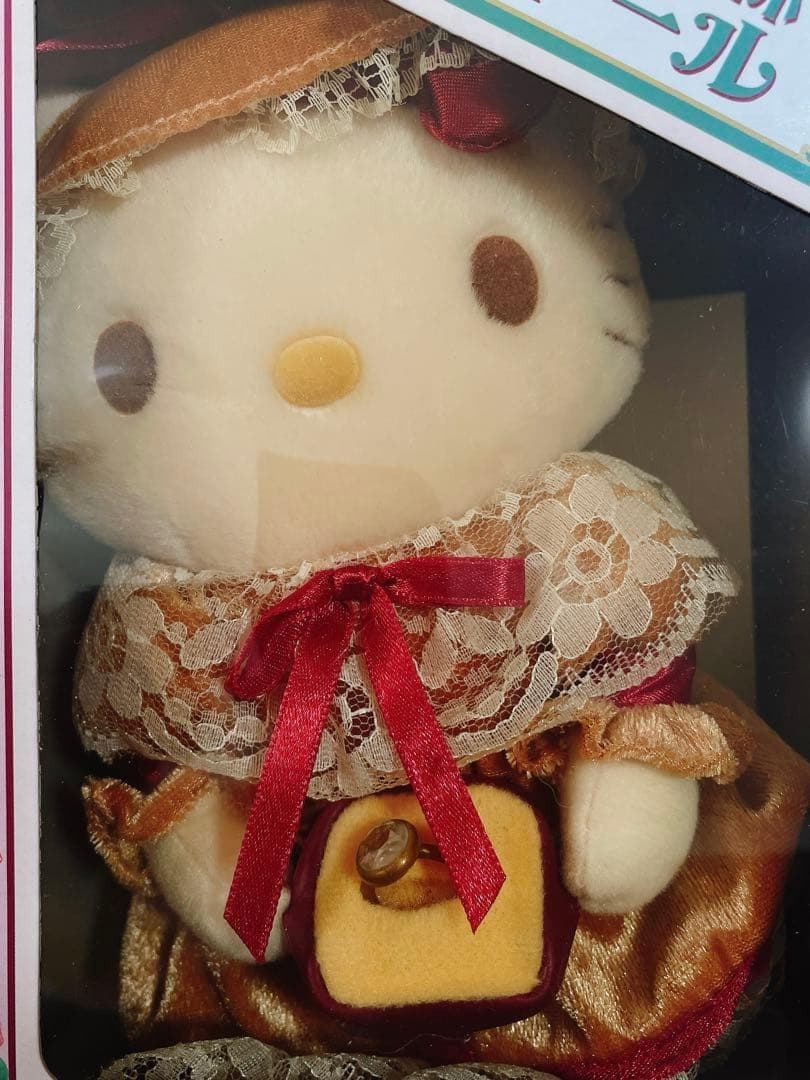 ハローキティ ぬいぐるみ ベルベット風ドレスドール レトロ版プロポーズドール