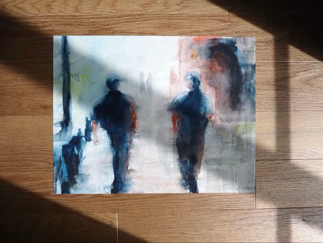 原画 一点物 水彩画 インテリアアートF6(410×318mm)