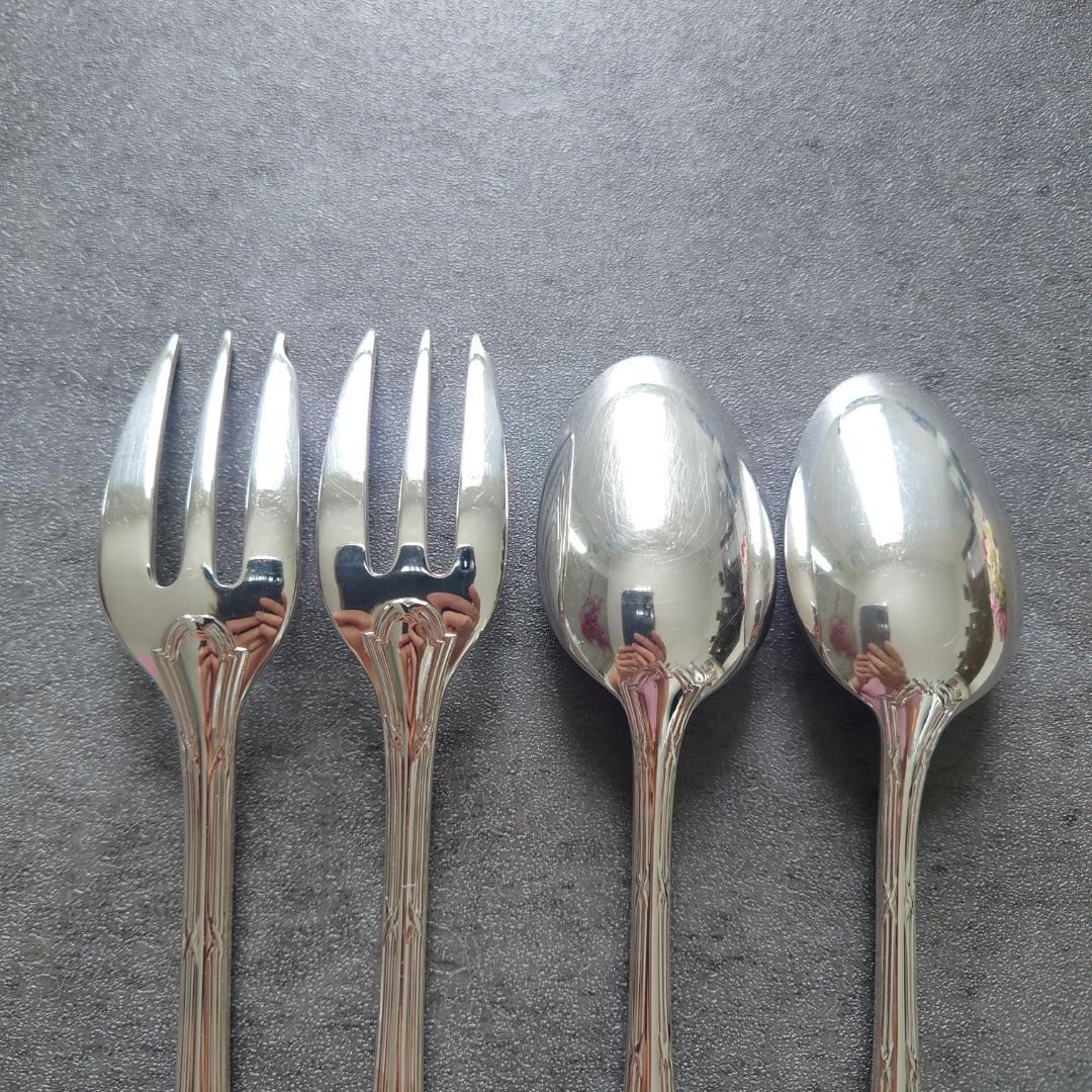 美品 クリストフル リュバン ケーキフォーク コーヒースプーン 4点
