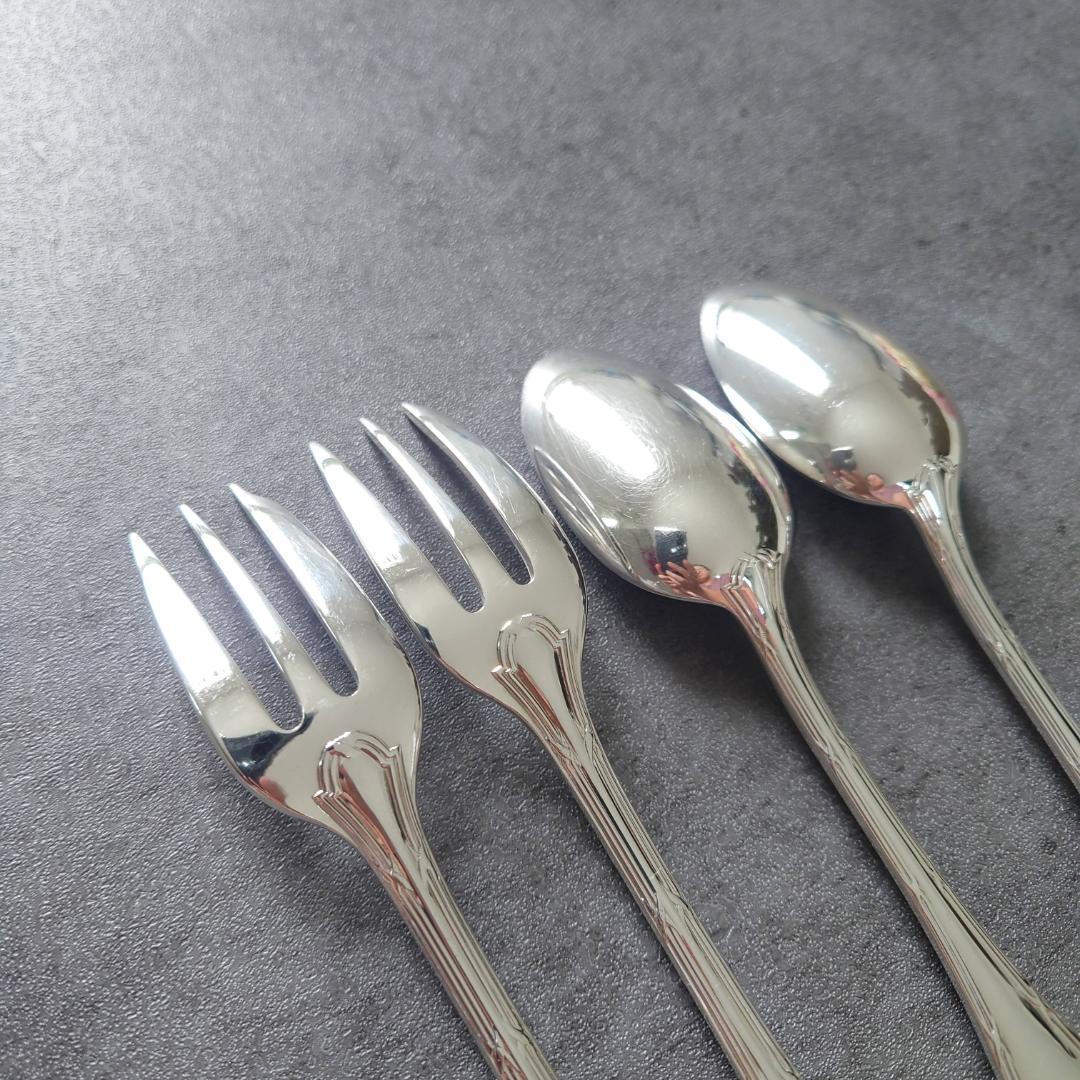 美品 クリストフル リュバン ケーキフォーク コーヒースプーン 4点