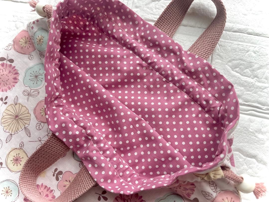 可愛い♡レッスンバッグ3点set　入園⭐︎入学　お祝い　【花柄　レース】