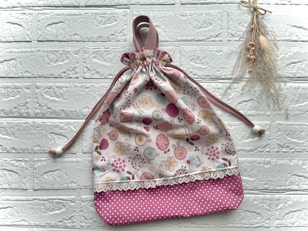 可愛い♡レッスンバッグ3点set　入園⭐︎入学　お祝い　【花柄　レース】