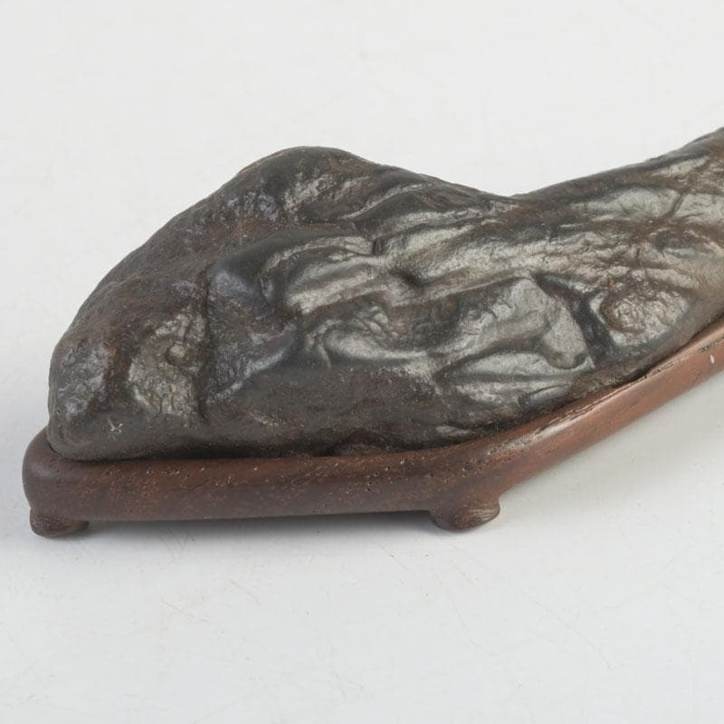 鑑賞石　天然石　置物　唐木台　時代箱付　D　9987