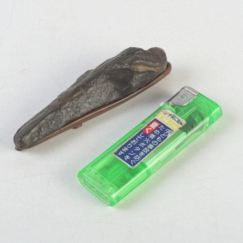 鑑賞石　天然石　置物　唐木台　時代箱付　D　9987