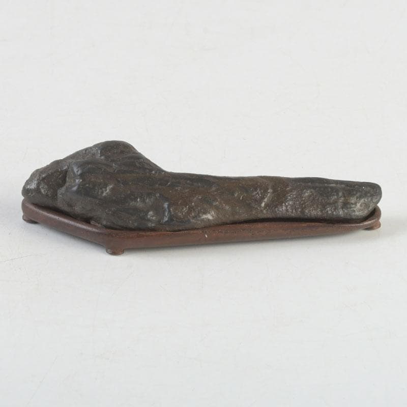 鑑賞石　天然石　置物　唐木台　時代箱付　D　9987