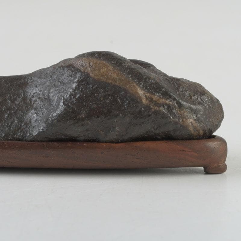 鑑賞石　天然石　置物　唐木台　時代箱付　D　9987