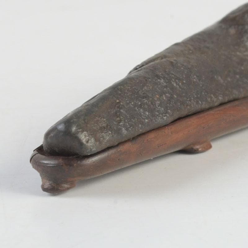 鑑賞石　天然石　置物　唐木台　時代箱付　D　9987