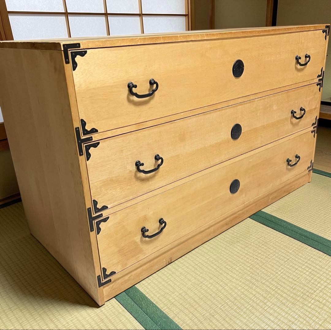 【良品】 桐箪笥 和箪笥 桐タンス 3段 着物収納 和家具 ローチェスト