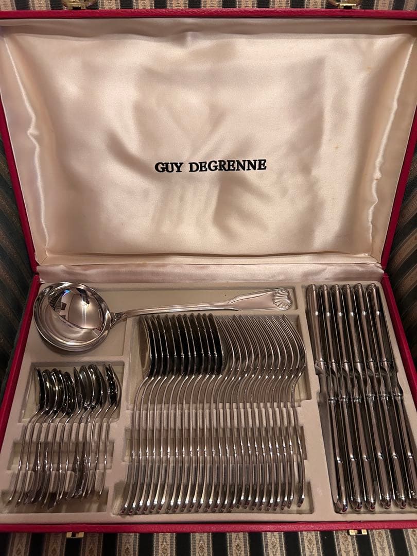 ドグレーヌGuy Degrenne カトラリー48セット+レードルフランス製