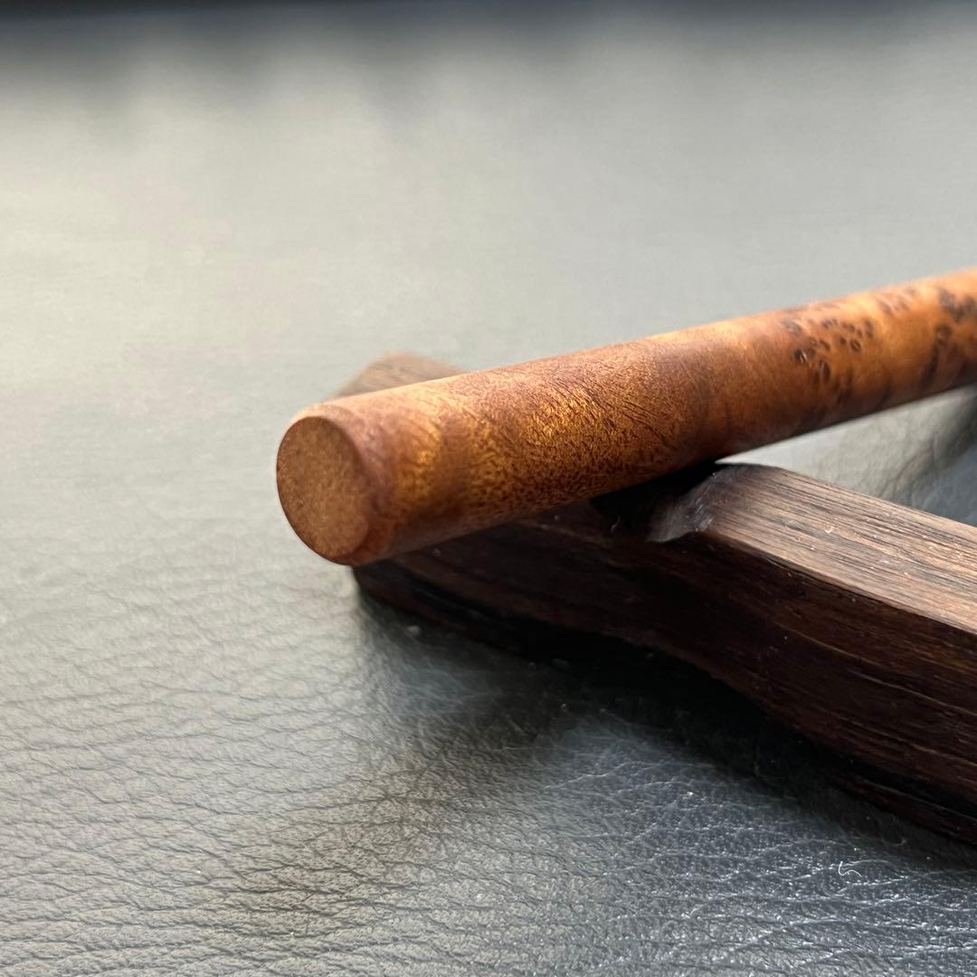 35台湾樟ぶどう杢　木製キャップ芯ケース　木目揃え