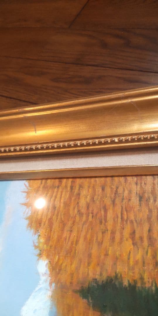 【箱付・真作】後藤三男 油絵 P8号「白馬秋晴れ」直筆サイン・共シール有