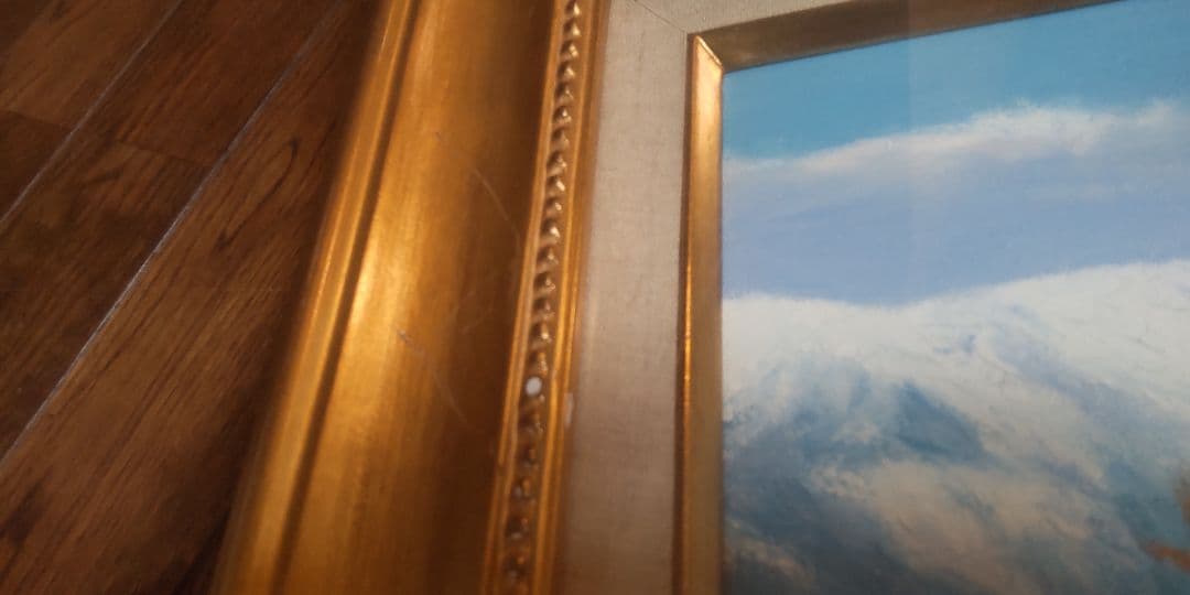 【箱付・真作】後藤三男 油絵 P8号「白馬秋晴れ」直筆サイン・共シール有