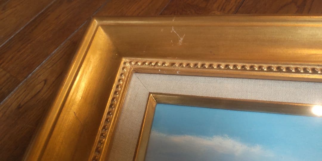 【箱付・真作】後藤三男 油絵 P8号「白馬秋晴れ」直筆サイン・共シール有